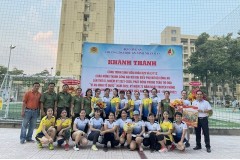 Hoạt động giao lưu Bóng chuyền hơi giữa Hội Phụ nữ Trường Đại học An ninh nhân dân và Hội Phụ nữ Công an tỉnh Vĩnh Long