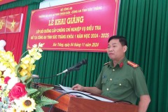 Trường Đại học An ninh nhân dân phối hợp với Công an tỉnh Sóc Trăng tổ chức Lễ Khai giảng lớp Bồi dưỡng cấp chứng chỉ nghiệp vụ điều tra  mở tại Công an tỉnh Sóc Trăng Khóa 1, năm học 2024 - 2025