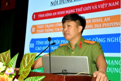 Trường Đại học An ninh nhân dân tổ chức báo cáo chuyên đề công tác an ninh mạng và phòng, chống tội phạm sử dụng công nghệ cao cho công an tỉnh Bến Tre