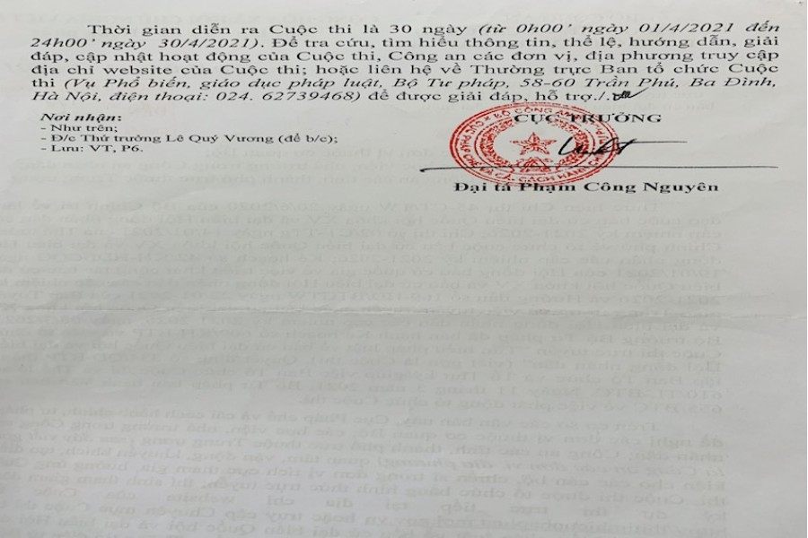 Phát động và hướng dẫn tham gia cuộc thi trực tuyến “Tìm hiểu pháp luật về bầu cử đại biểu Quốc Hội và đại biểu Hội đồng nhân dân” do Bộ Công an phát động