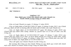 Dự thảo Thông tư quy định quy trình tiến hành một cuộc thanh tra hành chính trong Công an nhân dân