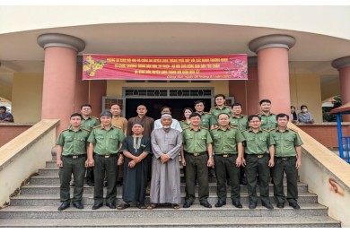 Khoa An ninh xã hội tham gia công tác dân vận trong vùng đồng bào dân tộc Chăm, xã Bình Sơn, huyện Long Thành, tỉnh Đồng Nai 