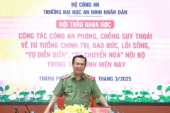 Trường Đại học An ninh nhân dân tổ chức Hội thảo khoa học “Công tác công an phòng, chống suy thoái về tư tưởng chính trị, đạo đức, lối sống, “tự diễn biến”, “tự chuyển hóa” nội bộ trong tình hình hiện nay