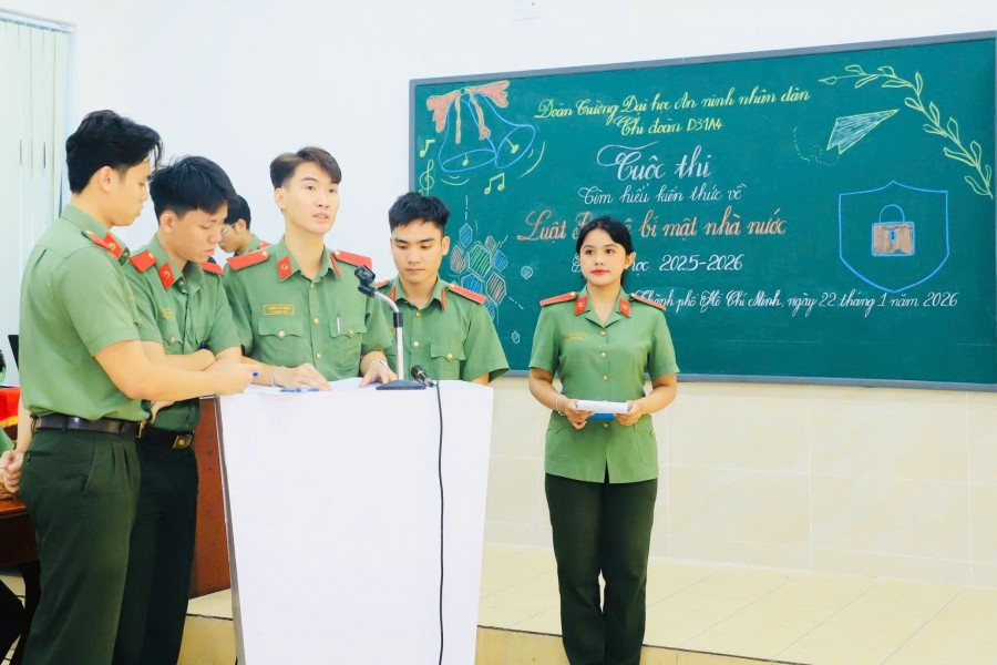 Khoa An ninh chính trị nội bộ tổ chức Cuộc thi tìm hiểu Luật Bảo vệ bí mật nhà nước