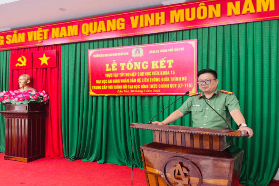 Trường Đại học An ninh nhân dân phối hợp Công an thành phố Cần Thơ tổ chức Tổng kết thực tập tốt nghiệp học viên Khóa LT-T15 Trường Đại học An ninh nhân dân phối hợp Công an thành phố Cần Thơ tổ chức Tổng kết thực tập tốt nghiệp học viên Khóa LT-T15
