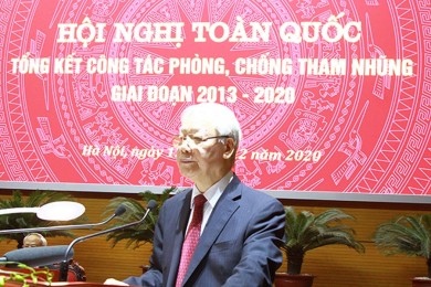 Tổng Bí thư, Chủ tịch nước Nguyễn Phú Trọng:  Đấu tranh chống tham nhũng phải gắn liền với chống suy thoái về tư tưởng chính trị, đạo đức, lối sống