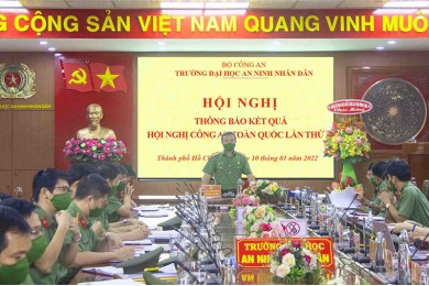 Trường Đại học An ninh nhân dân tổ chức Hội nghị thông báo kết quả Hội nghị Công an toàn quốc lần thứ 77; Sơ kết công tác học kỳ I; triển khai Chương trình công tác học kỳ II, năm học 2021-2022 và phát động Phong trào thi đua “Vì an ninh Tổ quốc” năm 2022