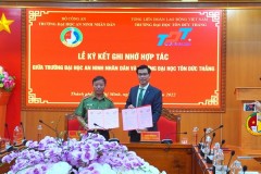 Trường Đại học Tôn Đức Thắng và Trường Đại học An ninh nhân dân ký ghi nhớ hợp tác