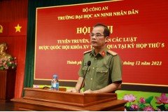Trường Đại học An ninh nhân dân tổ chức Hội nghị tuyên truyền, phổ biến các luật được Quốc hội khóa XV thông qua tại Kỳ họp thứ 5