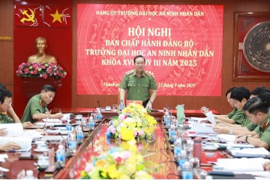 Hội nghị Ban Chấp hành Đảng bộ Trường Đại học An ninh nhân dân, quý III năm 2025 Hội nghị Ban Chấp hành Đảng bộ Trường Đại học An ninh nhân dân, quý III năm 2025