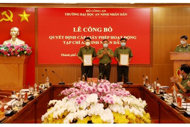 Trường Đại học An ninh nhân dân tổ chức Lễ công bố Quyết định cấp giấy phép hoạt động Tạp chí An ninh nhân dân