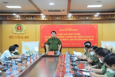 Thứ trưởng Lê Quốc Hùng họp với Công an các đơn vị, địa phương phía Nam về công tác phòng, chống dịch bệnh Covid-19
