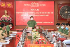 Hội nghị nhận xét, đánh giá và xếp loại cán bộ năm học 2020 - 2021  đối với các đồng chí trong Ban Giám hiệu Trường Đại học An ninh nhân dân