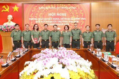 Hội nghị thông báo Quyết định, Kế hoạch kiểm tra đối với  Đảng ủy Trường Đại học An ninh nhân dân