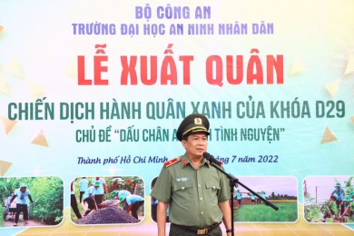 Lễ xuất quân chiến dịch Hành quân xanh năm 2022 của Khoá D29 với chủ đề “Dấu chân An ninh tình nguyện”