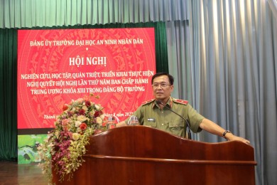 Đảng ủy Trường Đại học An ninh nhân dân tổ chức Hội nghị nghiên cứu, học tập, quán triệt, triển khai thực hiện Nghị quyết Hội nghị lần thứ Năm Ban Chấp hành Trung ương khóa XIII