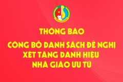 Thông báo về việc công bố danh sách đề nghị xét tặng danh hiệu Nhà giáo Ưu tú lần thứ 16 năm 2023