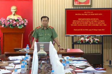 Trường Đại học An ninh nhân dân họp kiểm điểm, đánh giá, xếp loại chất lượng tập thể, cá nhân, bình xét danh hiệu thi đua và xếp loại tổ chức đảng, đảng viên năm học 2023 - 2024