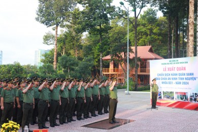 Lễ xuất quân Chiến dịch Hành quân xanh “Dấu chân An ninh tình nguyện” năm 2024 của Khóa D31