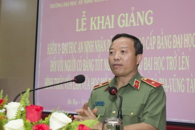 Khai giảng Khoá 1 – Đại học An ninh nhân dân hệ đào tạo trình độ đại học đối với người có bằng tốt nghiệp trình độ đại học trở lên hình thức VLVH cho học viên là cán bộ Công an mở tại CAT Bà Rịa - Vũng Tàu