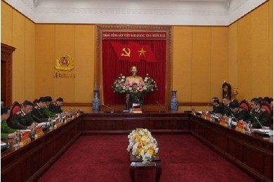Đại tướng, GS,TS Tô Lâm, Ủy viên Bộ Chính trị, Bí thư Đảng ủy CATW, Bộ Trưởng Bộ Công an làm việc với các đơn vị chức năng, học viện, trường CAND về công tác giáo dục và đào tạo của lực lượng CAND