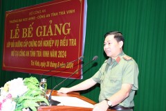 Trường Đại học An ninh nhân dân tổ chức Lễ Bế giảng Lớp Bồi dưỡng cấp chứng chỉ nghiệp vụ điều tra mở tại Công an tỉnh Trà Vinh năm 2024