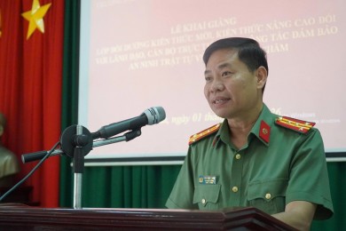 Trường Đại học An ninh nhân dân phối hợp với Công an tỉnh Tây Ninh  tổ chức Lễ khai giảng lớp bồi dưỡng kiến thức mới, kiến thức nâng cao đối với lãnh đạo, cán bộ trực tiếp làm công tác bảo đảm an ninh vùng dân tộc Chăm (T04.BD.Chăm.K1.Tây Ninh 1)
