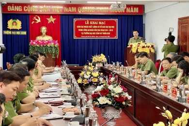 Thiếu tướng, PGS.TS Phan Xuân Tuy – Hiệu trưởng Nhà trường tham dự đánh giá ngoài chất lượng cơ sở giáo dục đại học trong Công an nhân dân tại Đại học Cảnh sát nhân dân