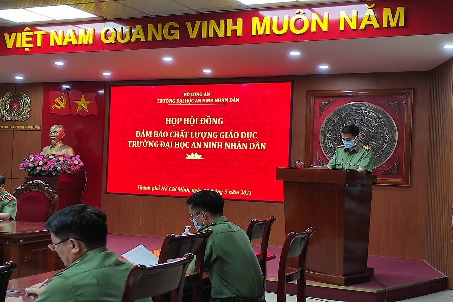 Hội đồng đảm bảo chất lượng giáo dục họp thông qua kết quả kiểm định chất lượng cơ sở giáo dục đại học tại trường đại học An ninh nhân dân (giai đoạn 2014 – 2019) và xác định nhiệm vụ trọng tâm đảm bảo chất lượng giáo dục trong thời gian tới