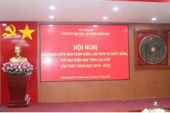 Tổ chức Hội nghị giao ban giữa Ban Giám hiệu, lãnh đạo các đơn vị chức năng và đại diện học viên các lớp  lần thứ 1 năm học 2020 - 2021
