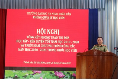 Tổ chức Hội nghị tổng kết phong trào thi đua học tập - rèn luyện tốt năm học 2019 - 2020 và triển khai Chương trình công tác năm học 2020 - 2021 trong khối học viên