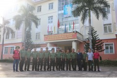 Hiệu trưởng Trường Đại học An ninh nhân dân đến thăm, kiểm tra tiến độ thực hiện chiến dịch tình nguyện của học viên Khóa D27 tại địa điểm đào tạo của Trường ở xã An Phước, huyện Long Thành, tỉnh Đồng Nai