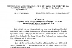 Thông báo về việc tăng cường các biện pháp phòng, chống dịch COVID-19 sau kỳ nghỉ Tết Nguyên đán Tân Sửu 2021