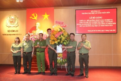 Trường Đại học An ninh nhân dân tổ chức Lễ Bế giảng Khóa 14 - Bồi dưỡng pháp luật, nghiệp vụ cho cán bộ tốt nghiệp đại học, cao đẳng ngoài ngành được tuyển vào Công an nhân dân