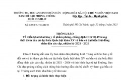 Thông báo v/v triển khai khai báo y tế nhằm phòng, chống dịch COVID-19 trong thời điểm bầu cử nhiệm kỳ 2021-2026