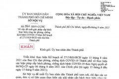 Công văn 3511/SNV-CCHC ngày 20/8/2021 của Sở Nội vụ Thành phố Hồ Chí Minh