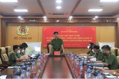 Thứ trưởng Nguyễn Duy Ngọc làm việc với Công an các đơn vị, địa phương phía Nam về công tác phòng, chống dịch bệnh Covid-19