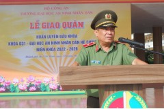 Trường Đại học An ninh nhân dân tổ chức giao quân huấn luyện đầu khóa Khóa D31 tại Bộ Tư lệnh Cảnh sát cơ động