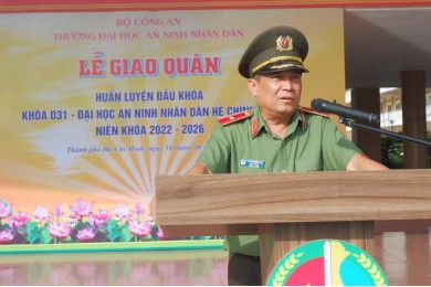 Trường Đại học An ninh nhân dân tổ chức giao quân huấn luyện đầu khóa Khóa D31 tại Bộ Tư lệnh Cảnh sát cơ động