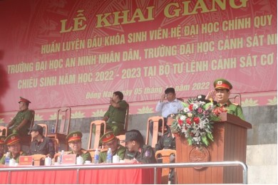 Khai giảng huấn luyện đầu khóa cho học viên hệ Chính quy tuyển mới năm học 2022-2023 tại Bộ Tư lệnh Cảnh sát cơ động