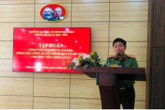 Tổ chức hướng dẫn hoạt động ngoại khóa tập huấn công tác nghiệp vụ cơ bản, công tác Công an xã chính quy và kỹ năng cho học viên Khóa LT-C4 phục vụ công tác sau khi tốt nghiệp