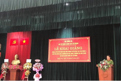 Lễ Khai giảng huấn luyện đầu khóa học viên trúng tuyển đào tạo văn bằng 2 tuyển sinh tuyển mới đợt 2 tại Bộ Tư lệnh Cảnh sát cơ động