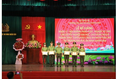 Trường Đại học An ninh nhân dân tổ chức Lễ Bế giảng Khóa 17 - Bồi dưỡng pháp luật, nghiệp vụ cho cán bộ tốt nghiệp đại học, cao đẳng ngoài ngành được tuyển vào Công an nhân dân