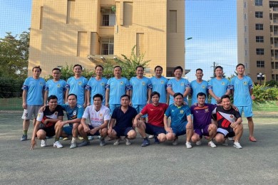 Phòng Quản lý học viên,Trường Đại học An ninh nhân dân và cán bộ, chiến sĩ Công an thành phố Phú Quốc, tỉnh Kiên Giang tổ chức giao lưu thể dục thể thao