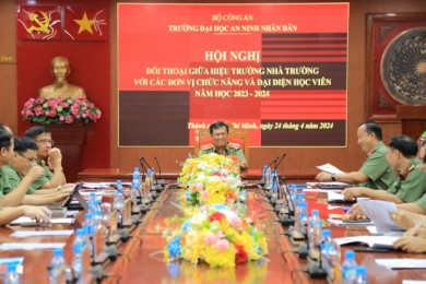 Tổ chức Hội nghị đối thoại định kỳ giữa lãnh đạo Nhà trường với các đơn vị chức năng và học viên năm học 2023 – 2024