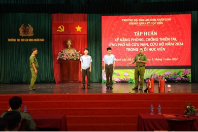 Trường Đại học An ninh nhân dân tổ chức tập huấn kỹ năng phòng, chống thiên tai, ứng phó và cứu nạn, cứu hộ năm 2024 cho học viên