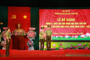 Bế giảng và trao bằng tốt nghiệp cho học viên các trung đội Văn bằng 2, Khóa 4, niên khóa 2021 - 2024