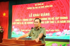 Trường Đại học An ninh nhân dân tổ chức Lễ Khai giảng Khóa 1 - Đào tạo trung cấp lý luận chính trị hệ tập trung (lớp thứ 5, lớp thứ 6), hệ không tập trung (lớp thứ 1, lớp thứ 2) năm 2024 mở tại Trường
