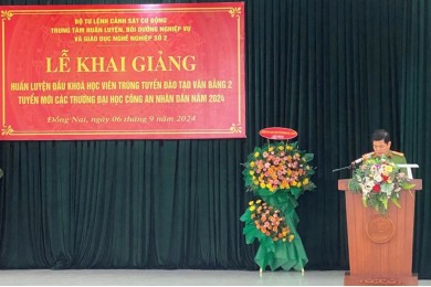 Lễ Khai giảng huấn luyện đầu khóa học viên trúng tuyển đào tạo văn bằng 2 tuyển sinh tuyển mới tại Bộ Tư lệnh Cảnh sát cơ động