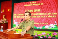 Trường Đại học An ninh nhân dân tổ chức Lễ Khai giảng Khóa 1 - Đào tạo trung cấp lý luận chính trị, hệ tập trung (lớp thứ 7, lớp thứ 8), hệ không tập trung (lớp thứ 3, lớp thứ 4) năm 2024